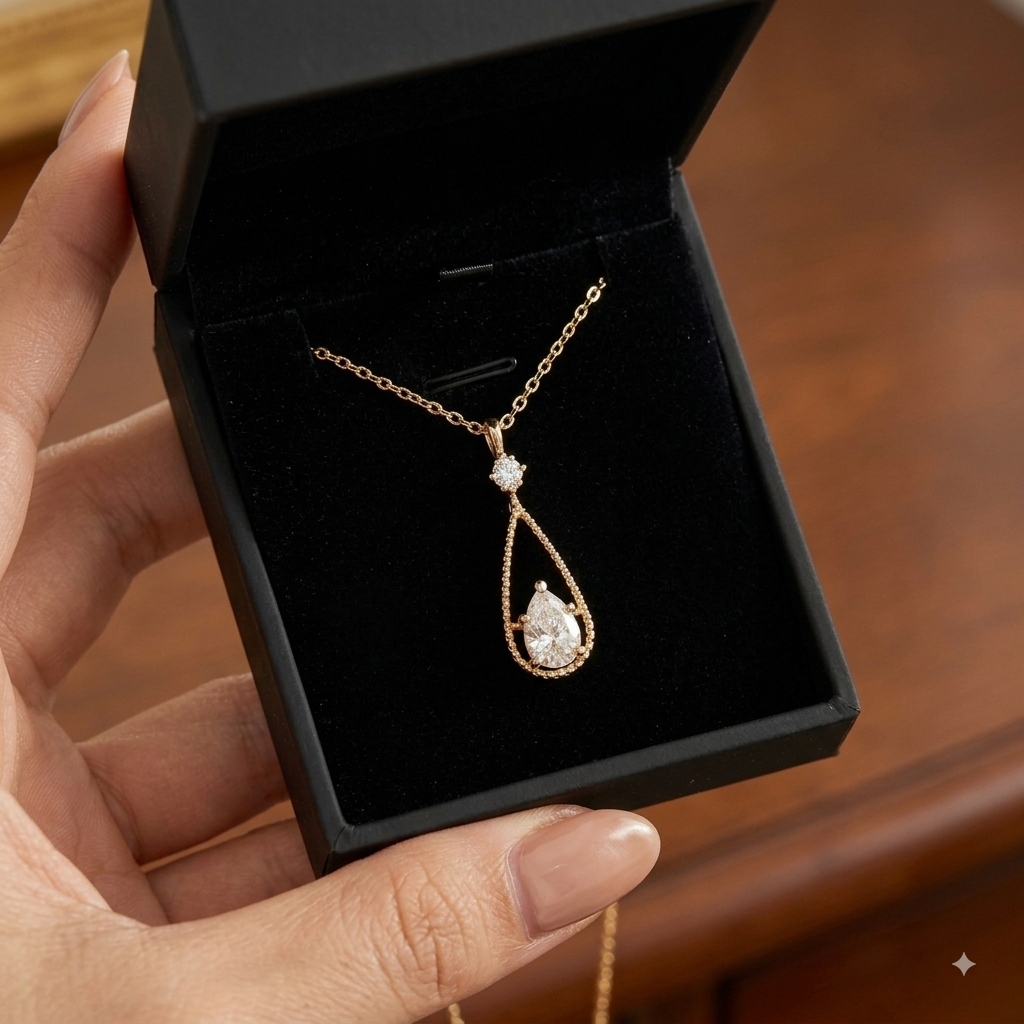 Meera | Elegant Water Drop Pendant Necklace for Women